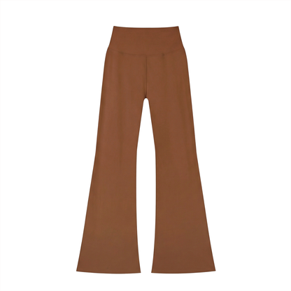 High-Rise Flare Legging in Brown, back view