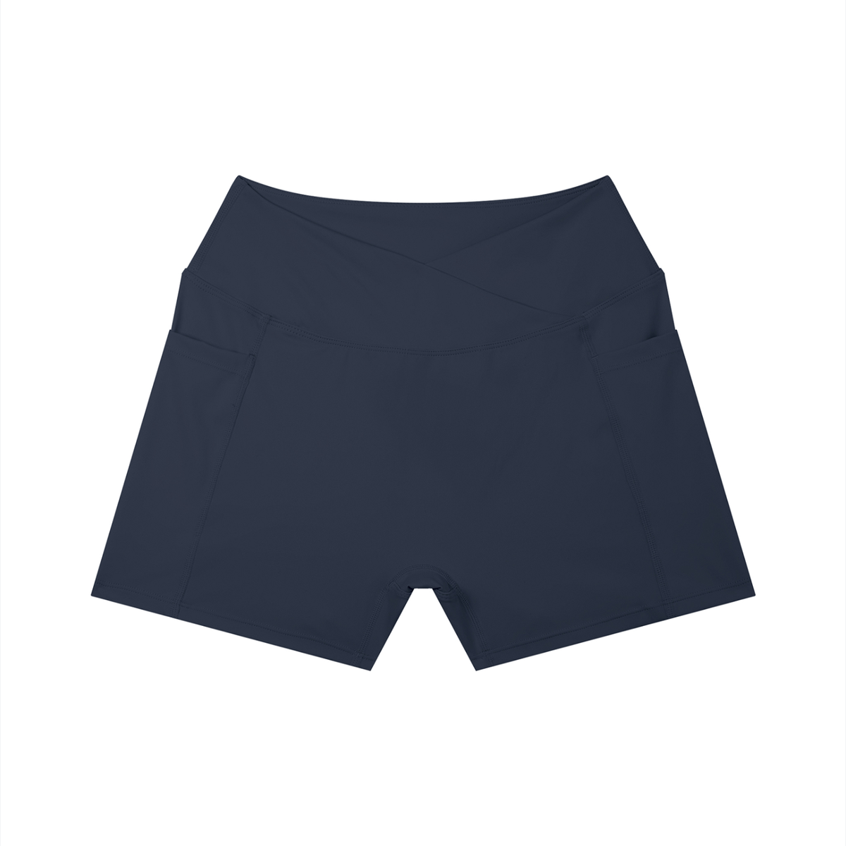 High-Rise Pocket Short in Navy Blue, front view