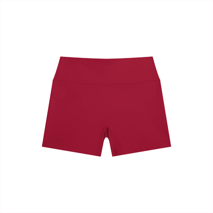 High-Rise Bike Short in Red, front view