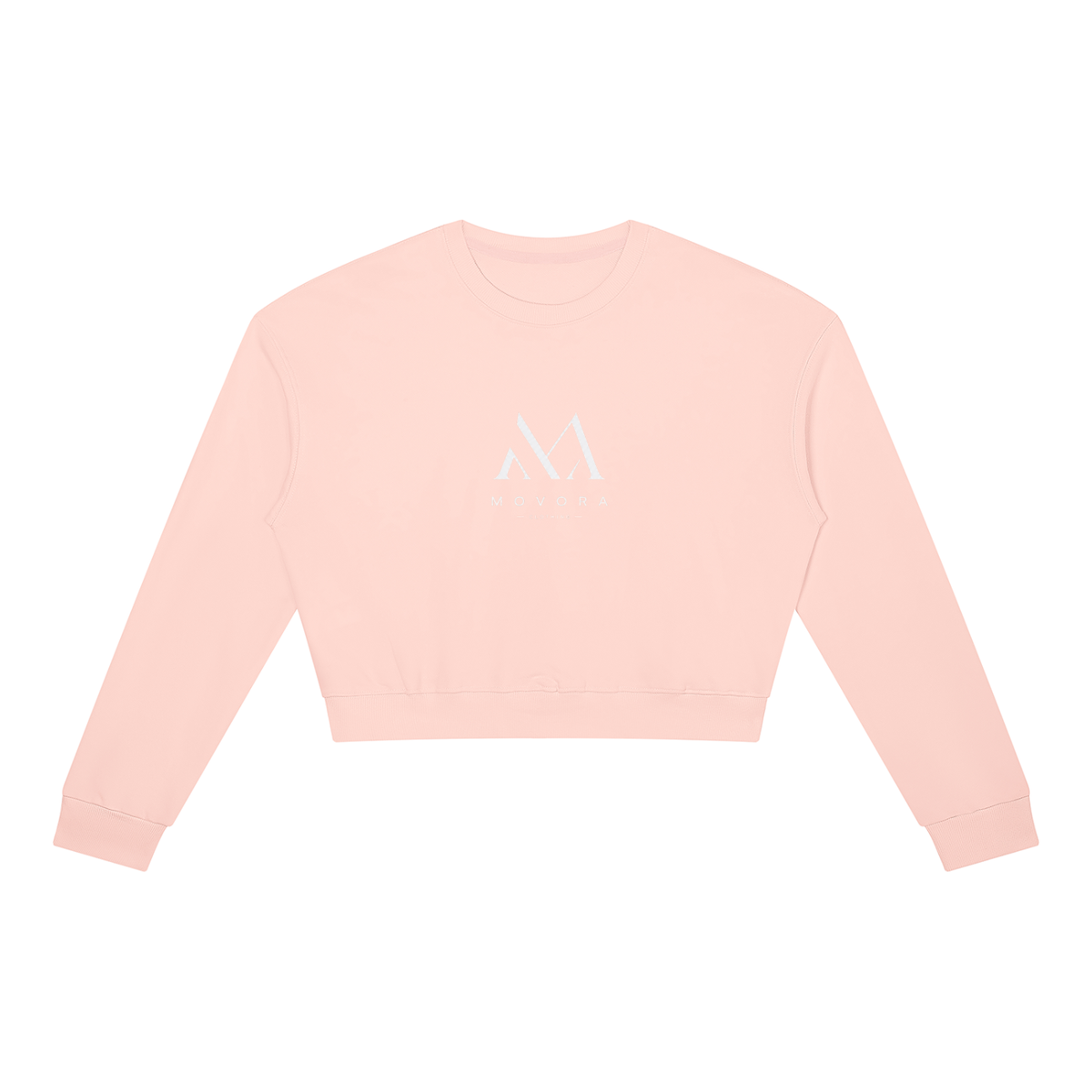 Cropped Crewneck Sweatshirt in Light Pink, front view