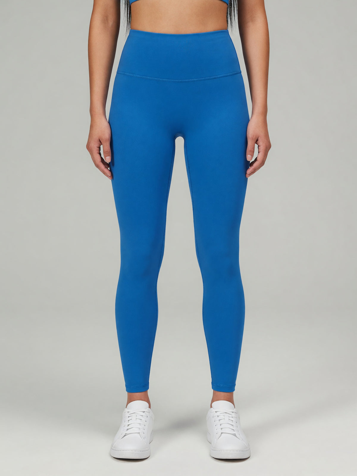 High-Rise Yoga Legging in Colorful Blue, worn, front