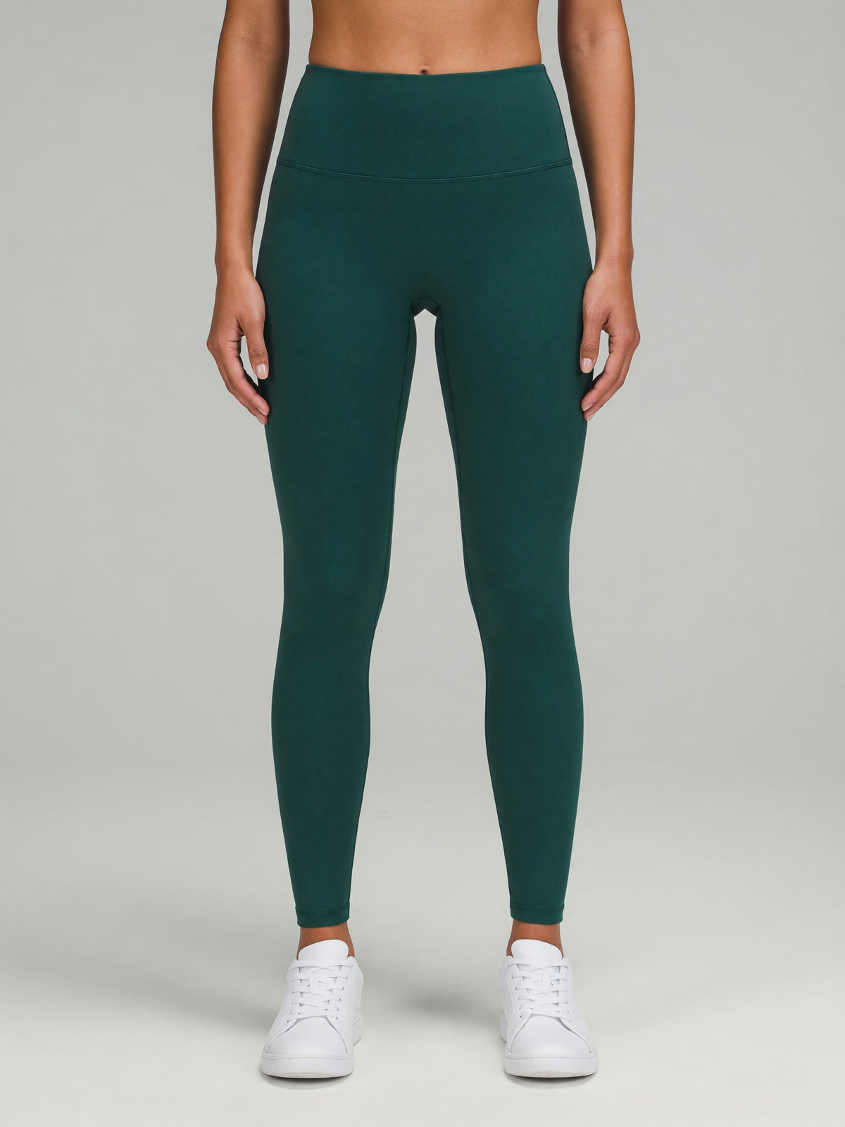 High-Rise Yoga Legging in Dark Green, worn, front