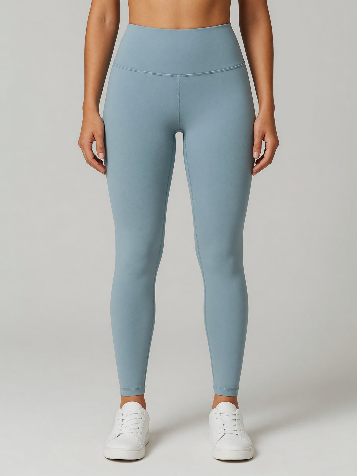 High-Rise Yoga Legging in Haze Blue, worn, front