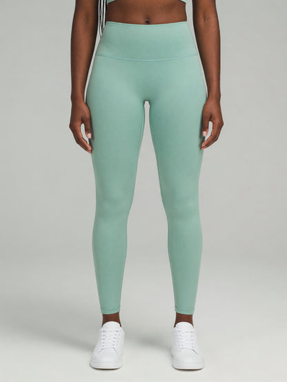 High-Rise Yoga Legging in Light Green, worn, front