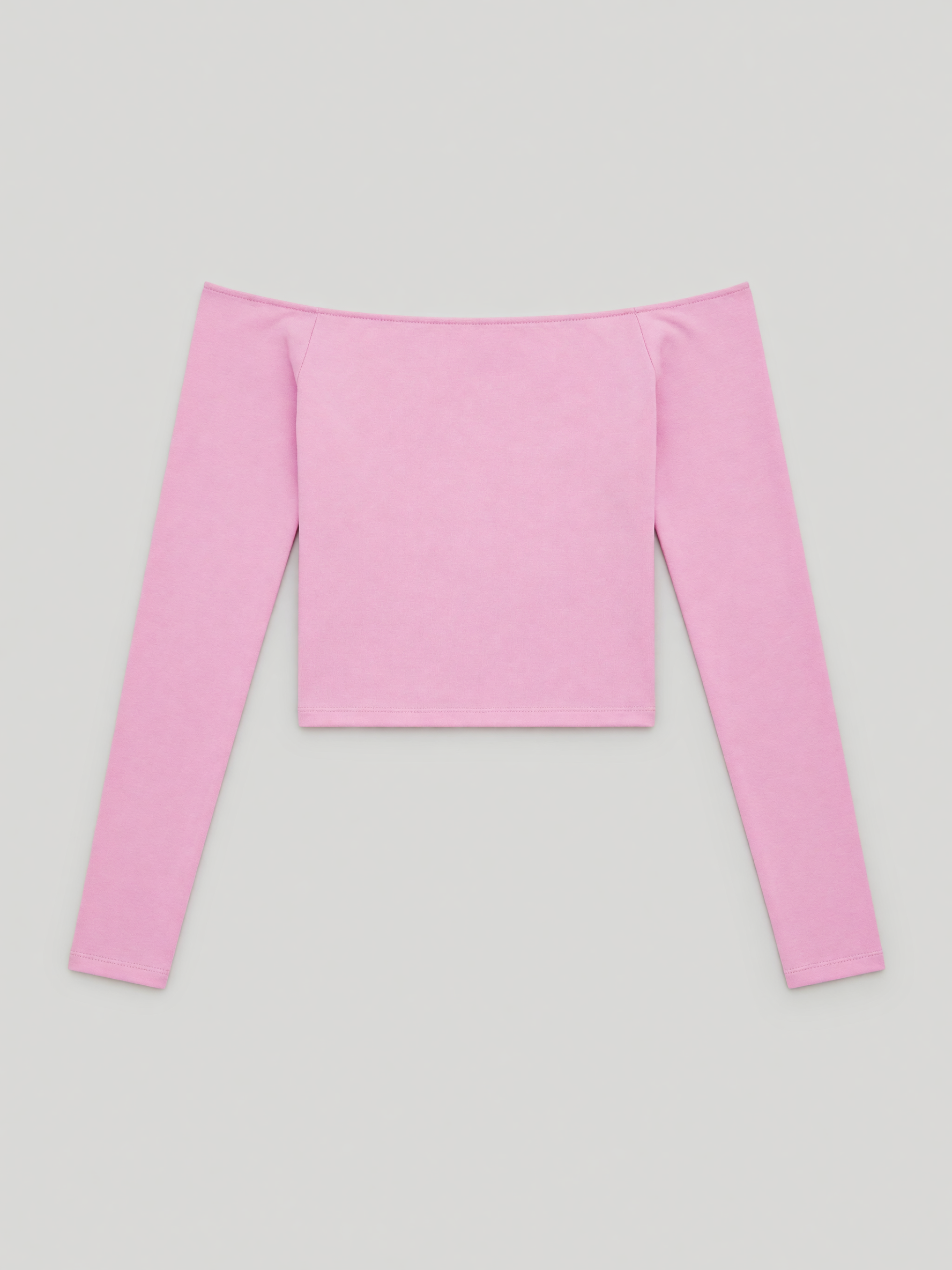 Off-Shoulder Long Sleeve, product only on a light grey background