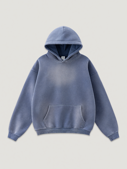 Washed Fleece Hoodie, product only on a light grey background