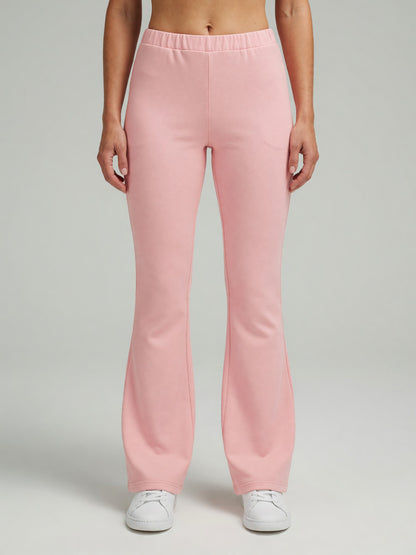 Slim Flare Sweatpant in Pink, worn, front