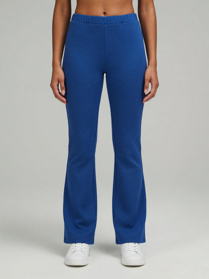 Slim Flare Sweatpant in Royal Blue, worn, front