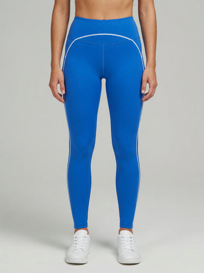 Topstitch High-Rise Legging in Colorful Blue, worn, front